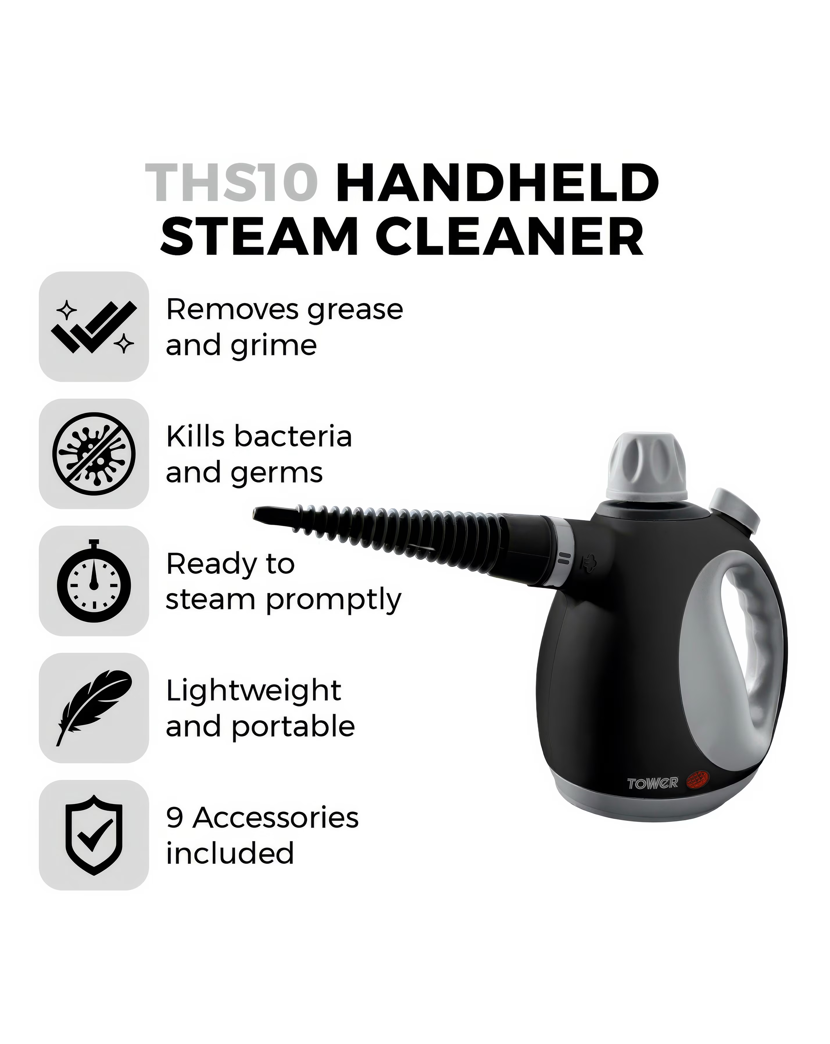 Tower Handheld Steam Cleaner 4 Tower Handheld Steam Cleaner