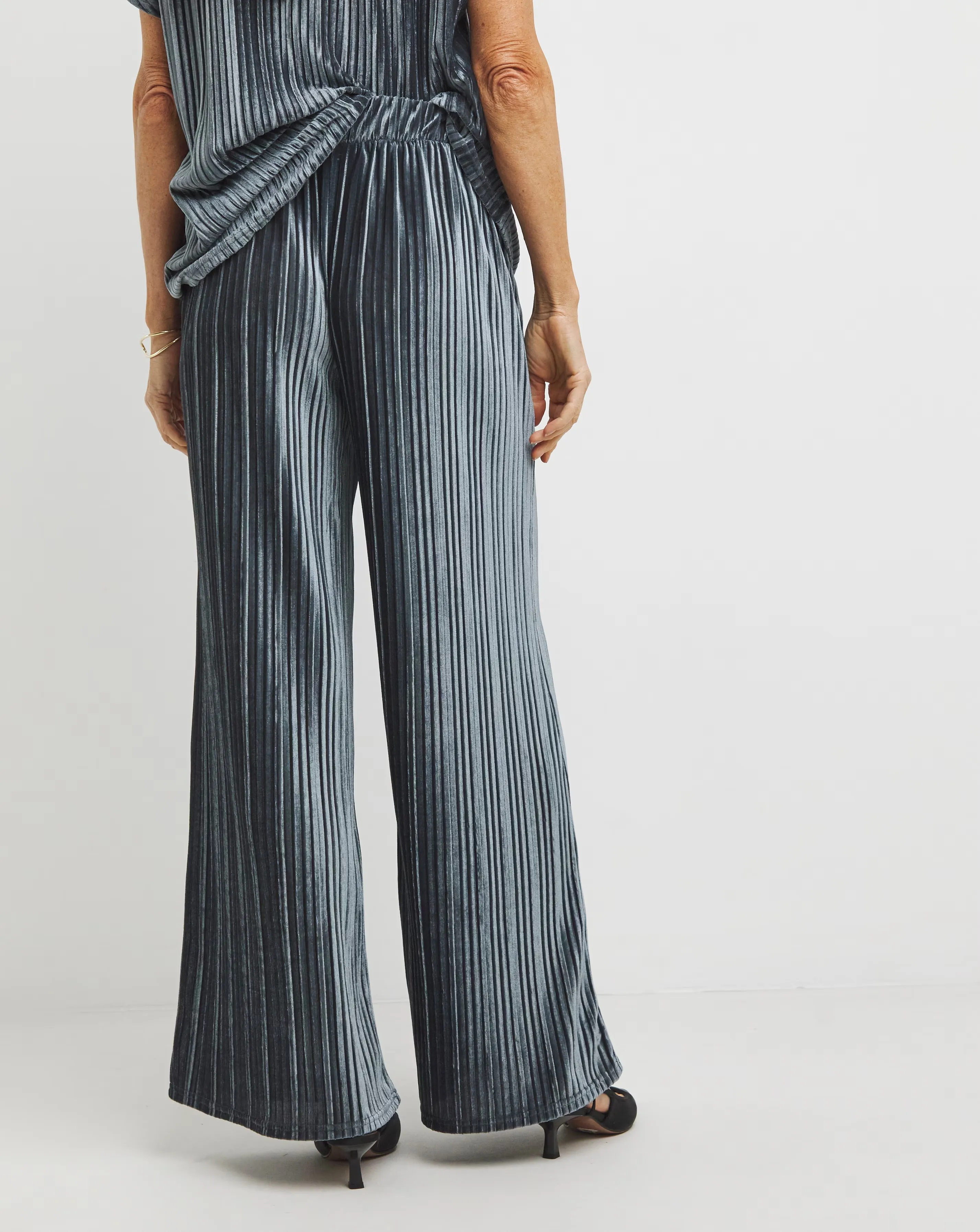 Grey Ribbed Velvet Jersey Wide Leg Pull On Trousers 5 Grey Ribbed Velvet Jersey Wide Leg Pull On Trousers
