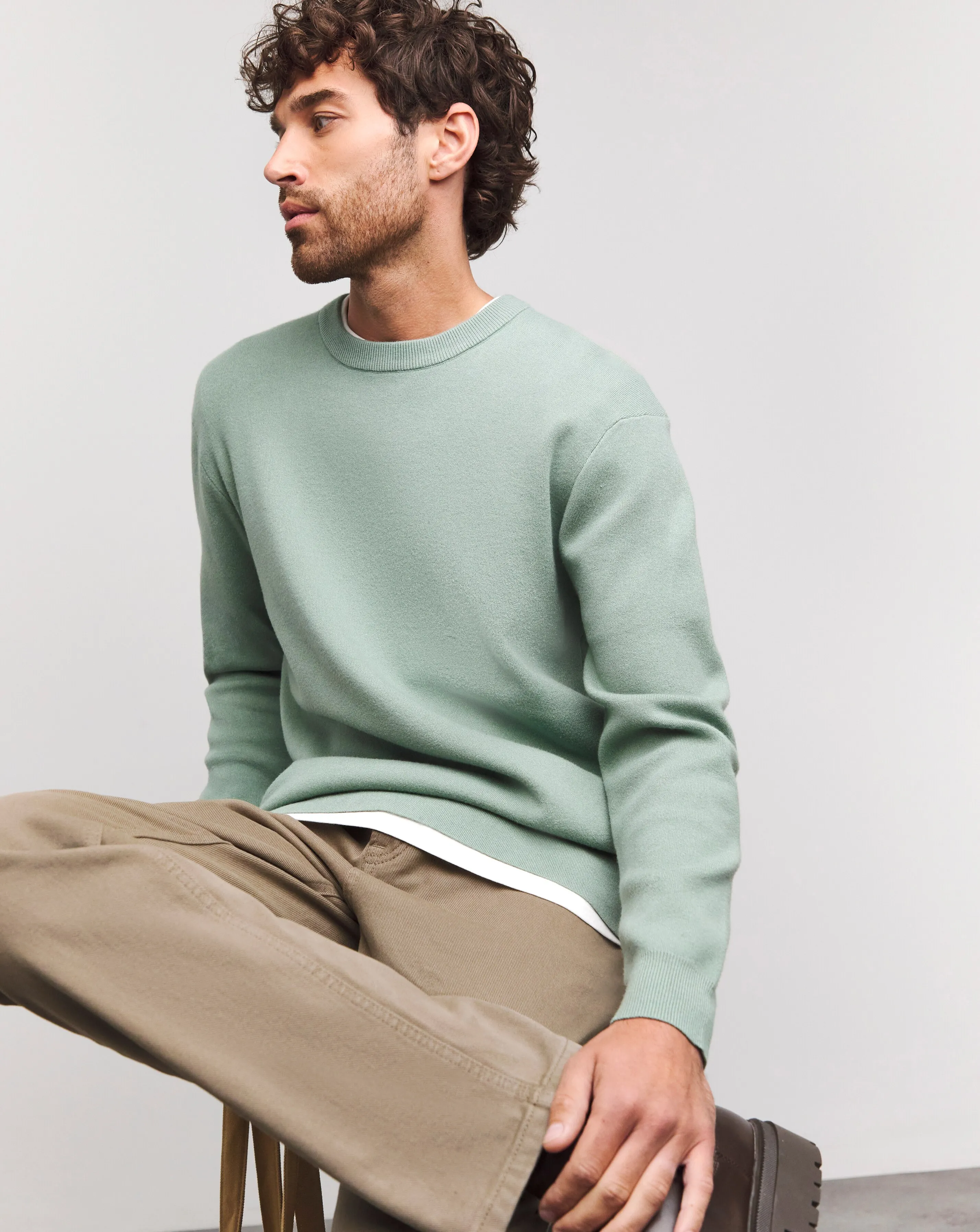 Sage Soft Touch Crew Neck Jumper