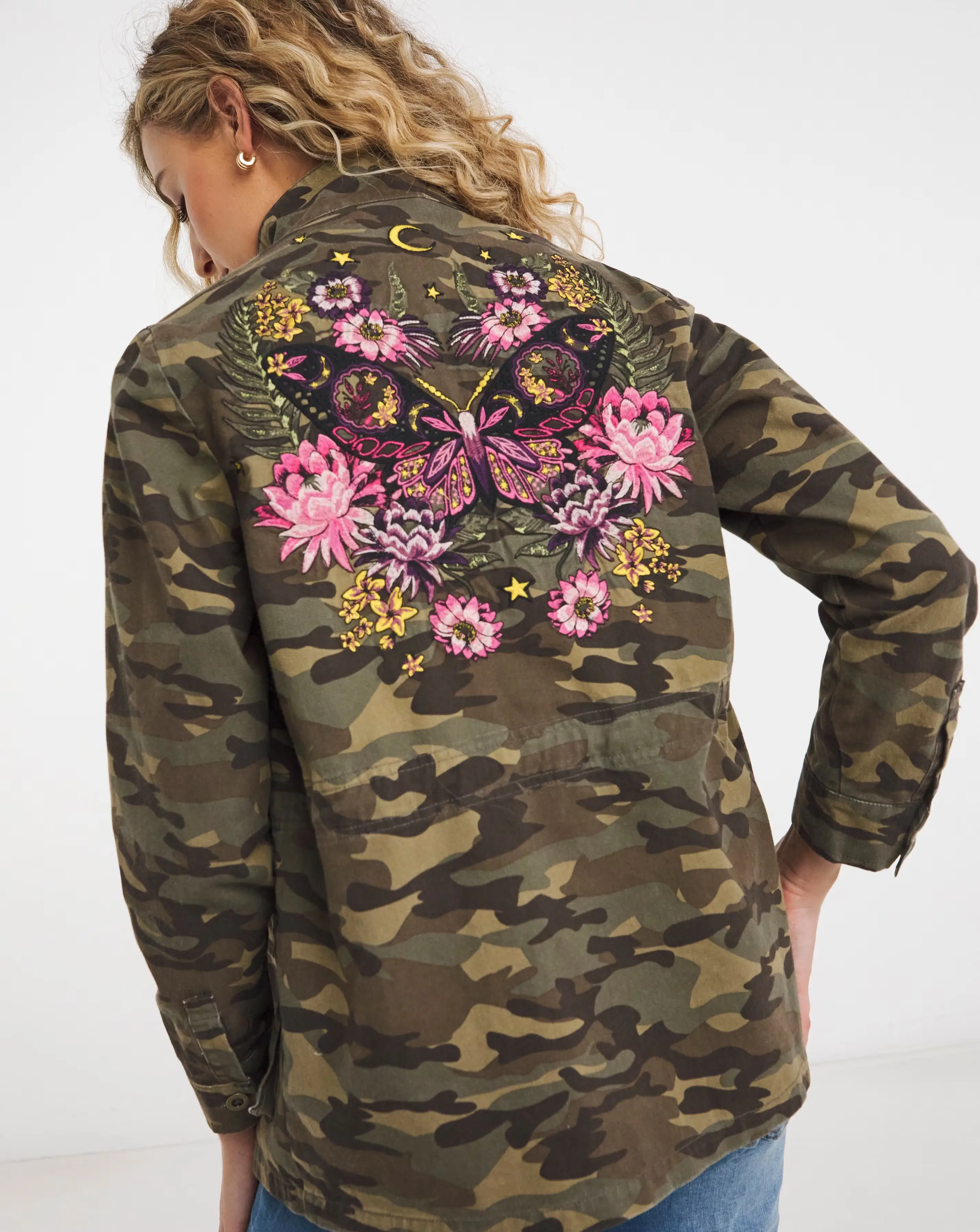 Joe Browns Embroidered Camo Military Jacket