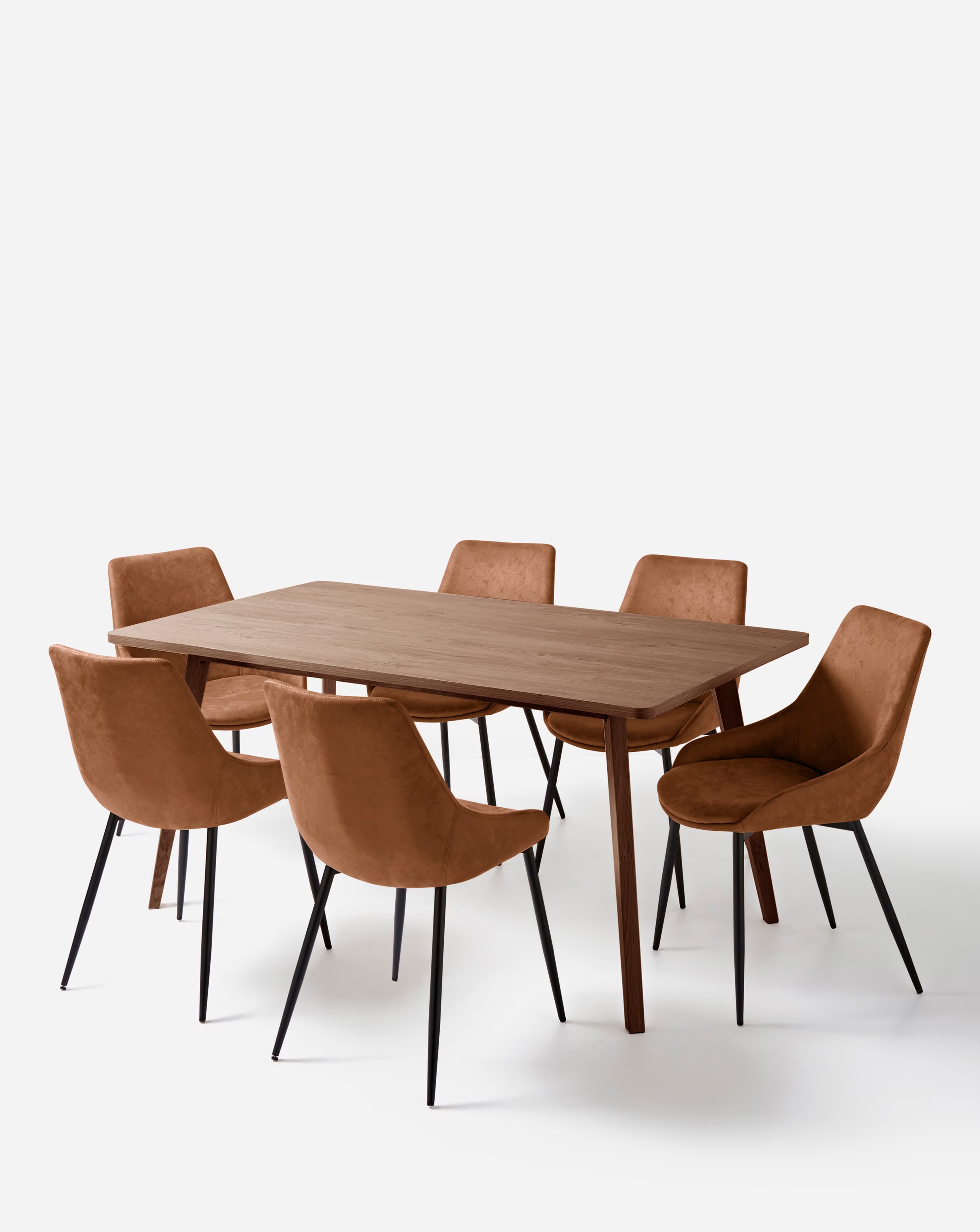 Oslo Dining Table with 6 Etta Faux Leather Chairs 2 Oslo Dining Table with 6 Etta Faux Leather Chairs