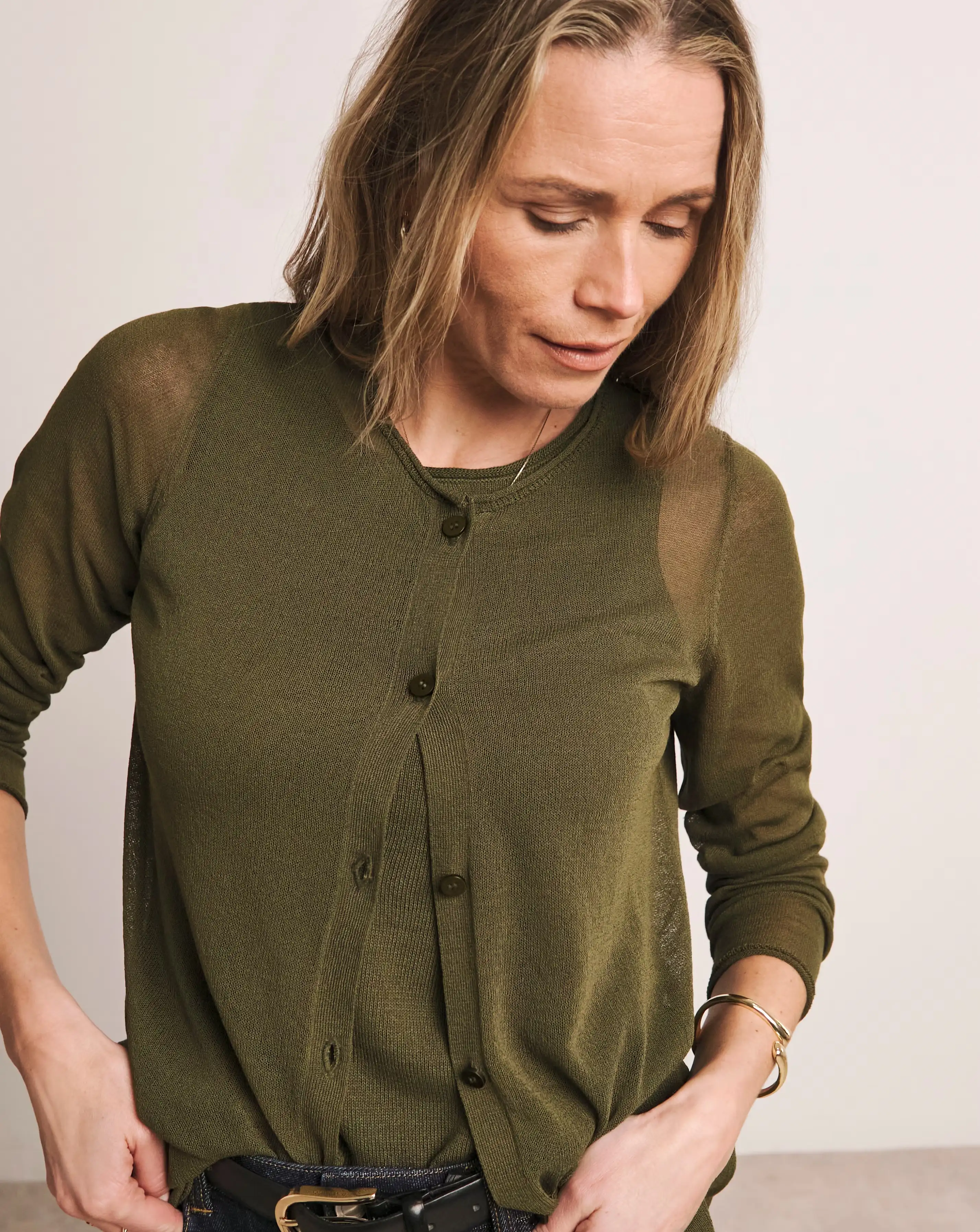 Anthology Olive Sheer Cardigan 2 Anthology Olive Sheer Cardigan