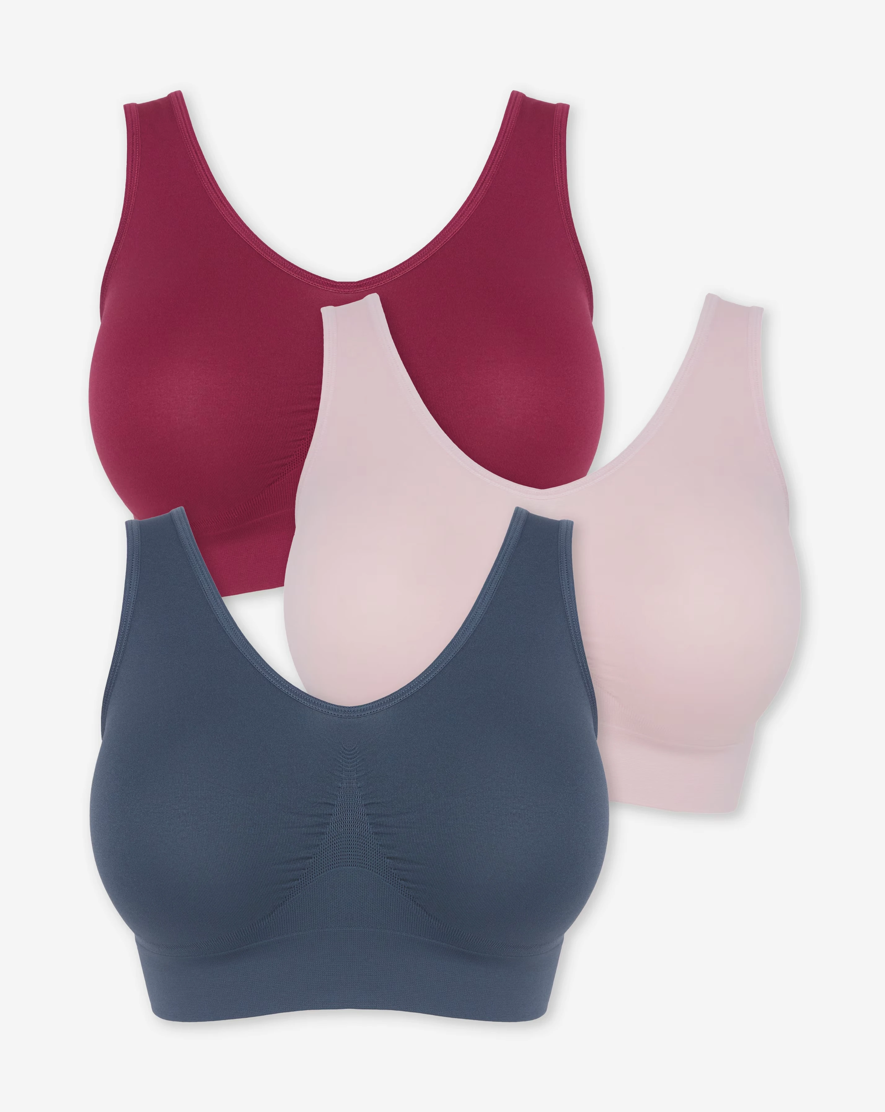 Pretty Secrets (3 Pack) Plain Comfort Tops (Fits Up To D Cup) Berry Multi 5 Pretty Secrets (3 Pack) Plain Comfort Tops (Fits Up To D Cup) Berry Multi