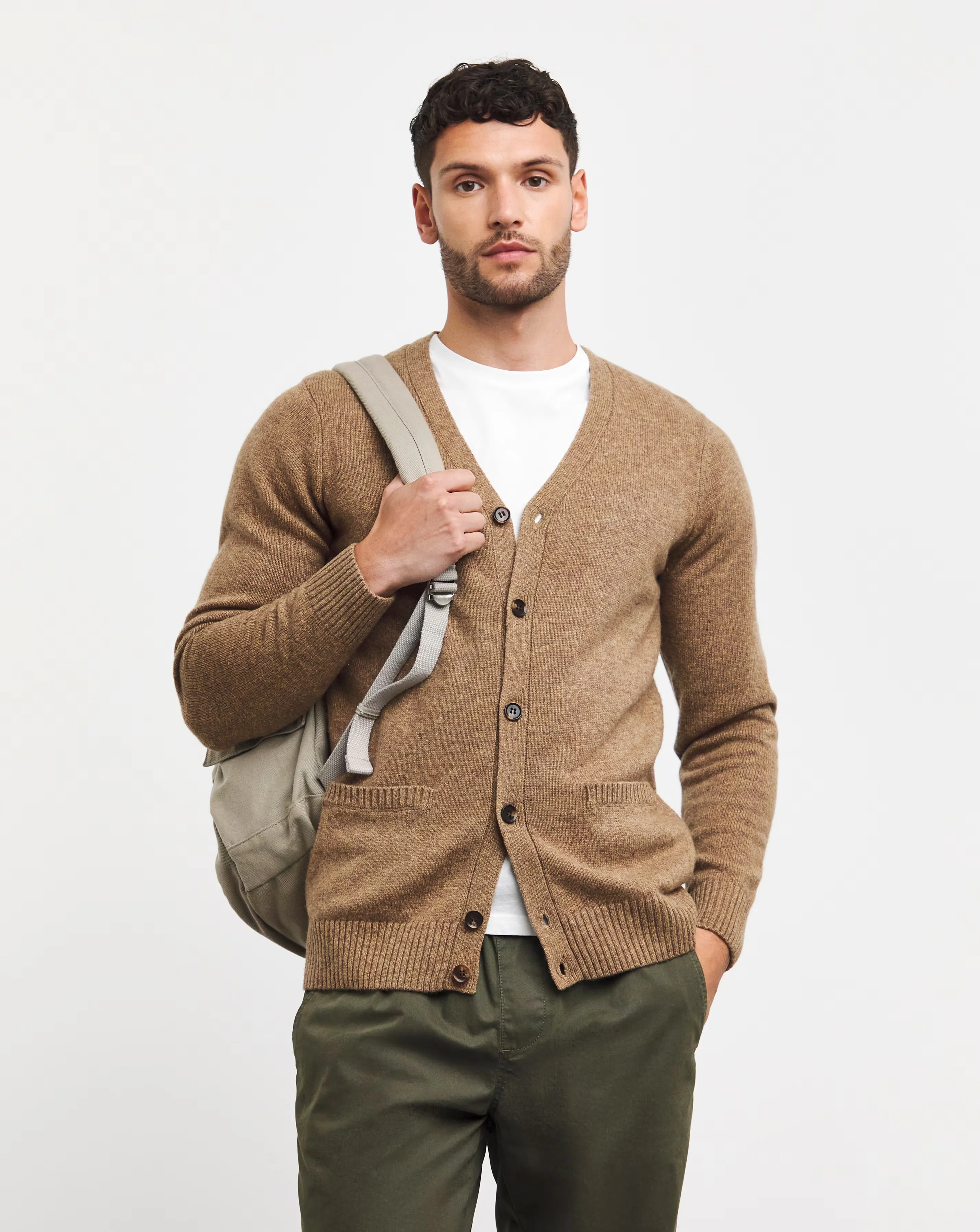 Neutral Lambswool Cardigan 1 Neutral Lambswool Cardigan