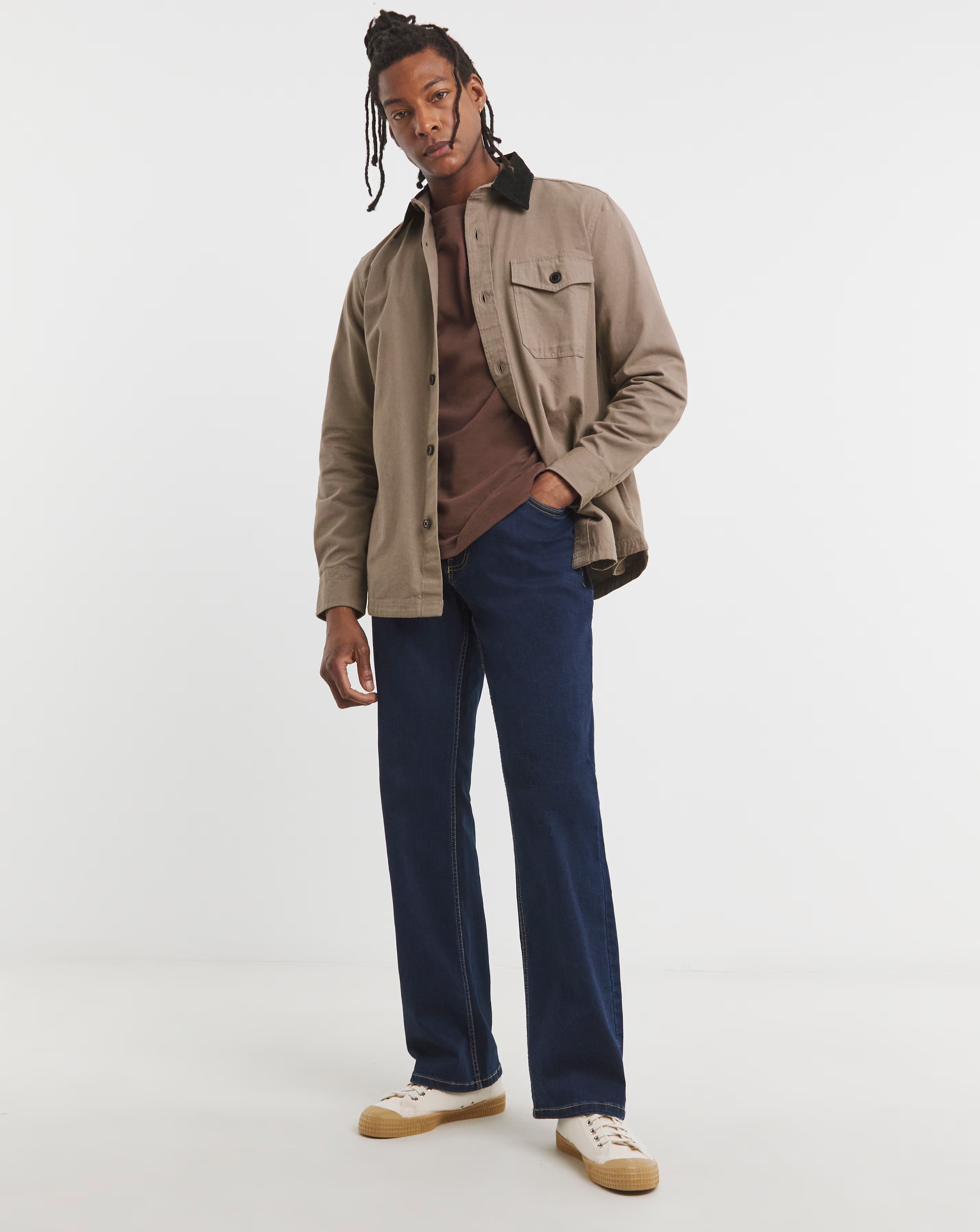 Contrast Collar Canvas Overshirt 2 Contrast Collar Canvas Overshirt