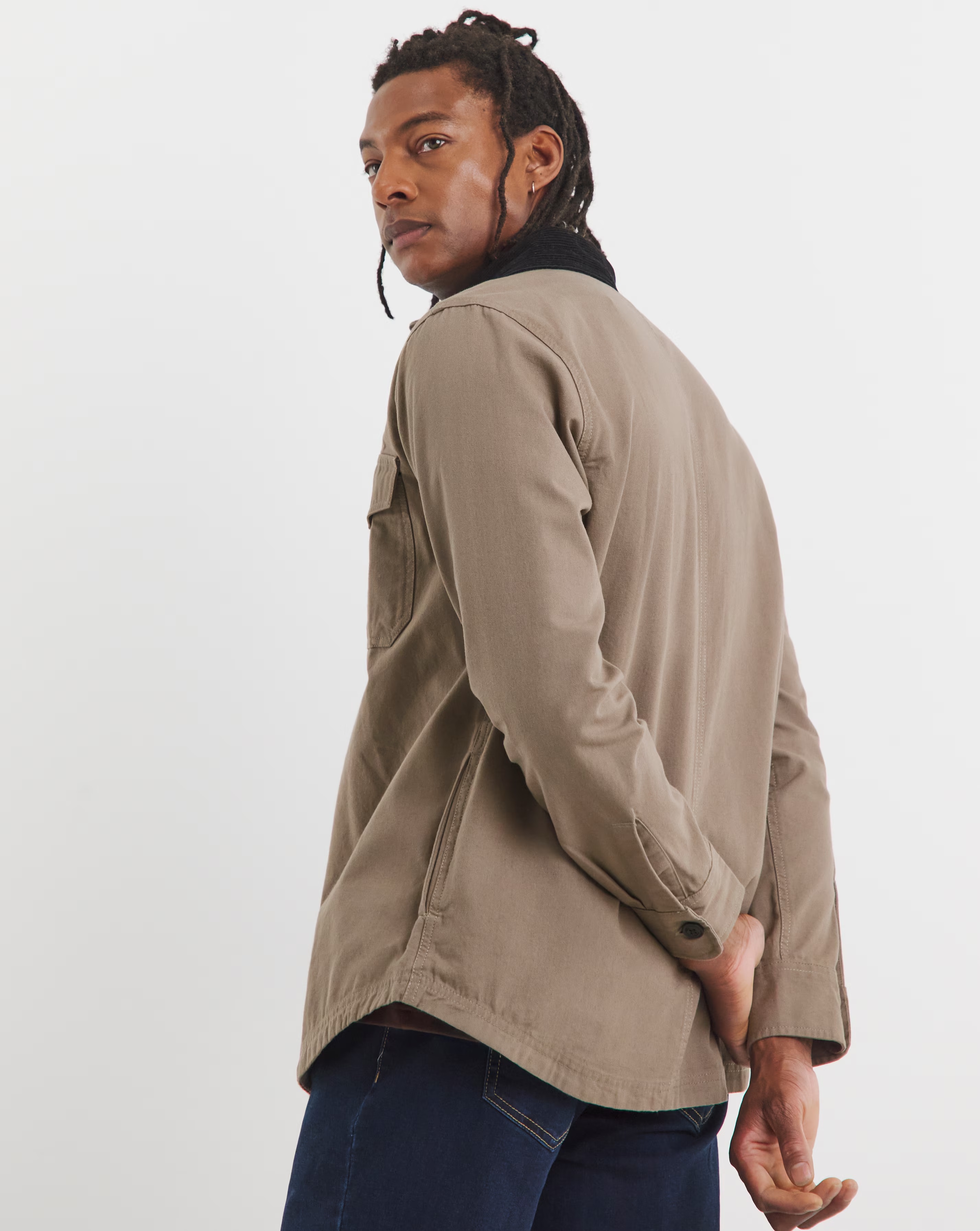 Contrast Collar Canvas Overshirt 4 Contrast Collar Canvas Overshirt