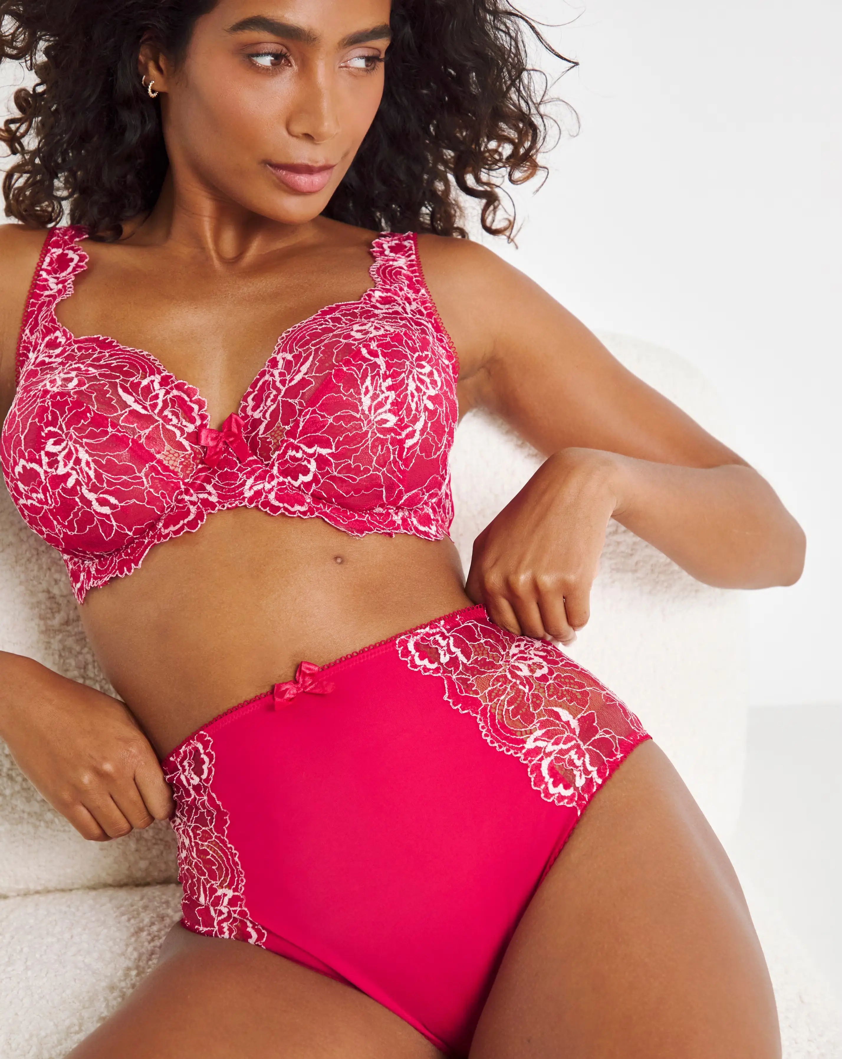 Pretty Secrets (2 Pack) Ella Lace Brief Knickers Pink Multi 3 Pretty Secrets (2 Pack) Ella Lace Brief Knickers Pink Multi