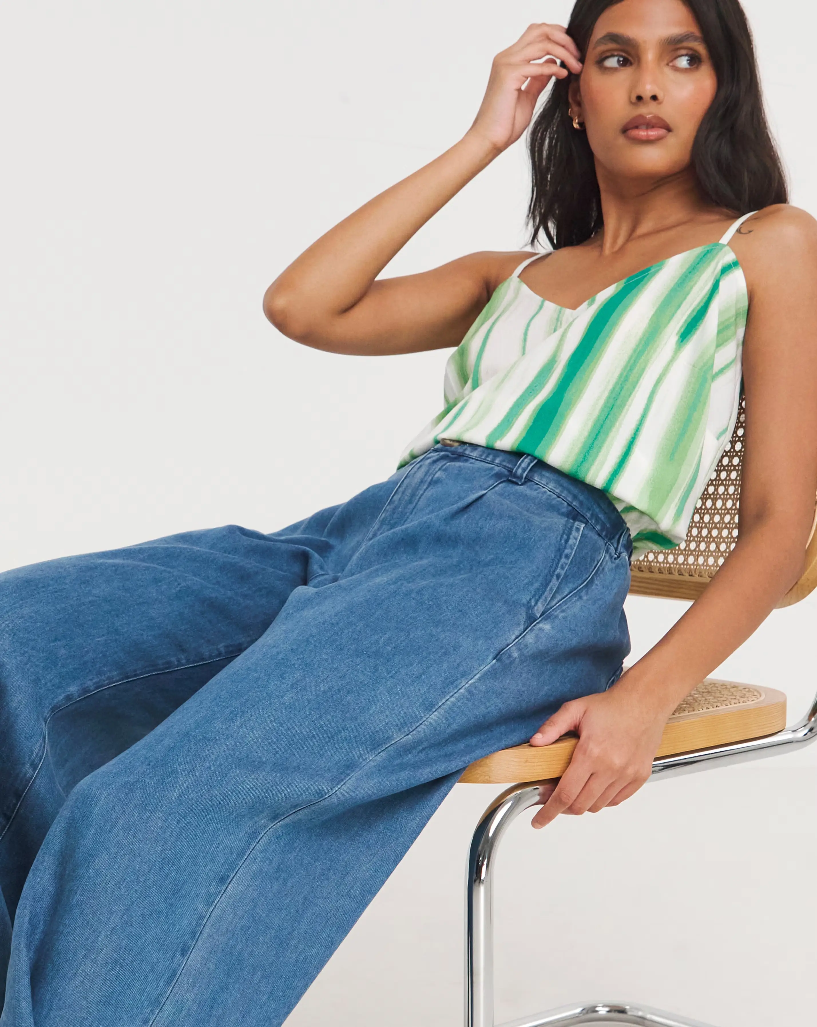 Mid Blue LyocellSoft Wide Leg Jeans