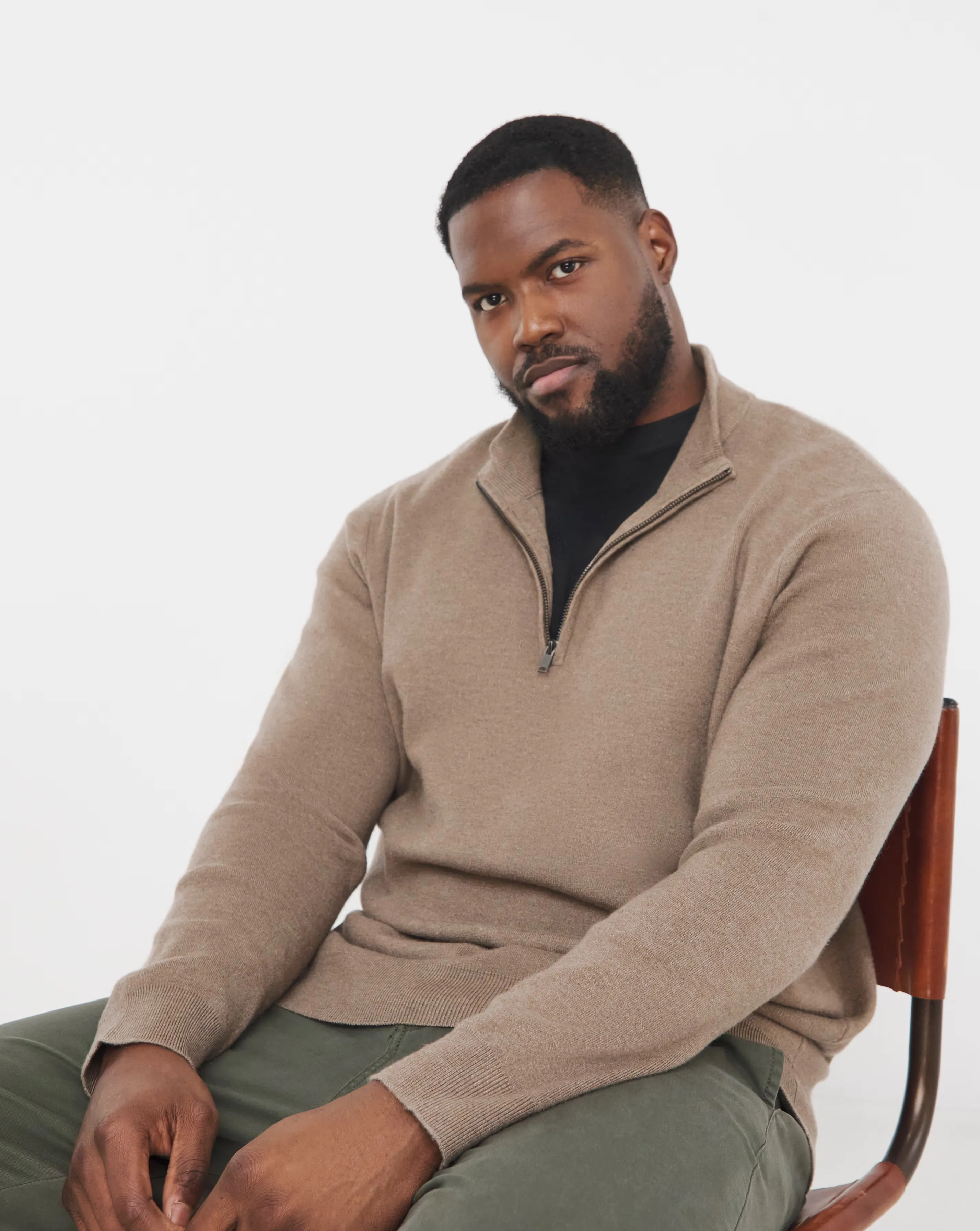Neutral Soft Touch 1/4 Zip Sweatshirt