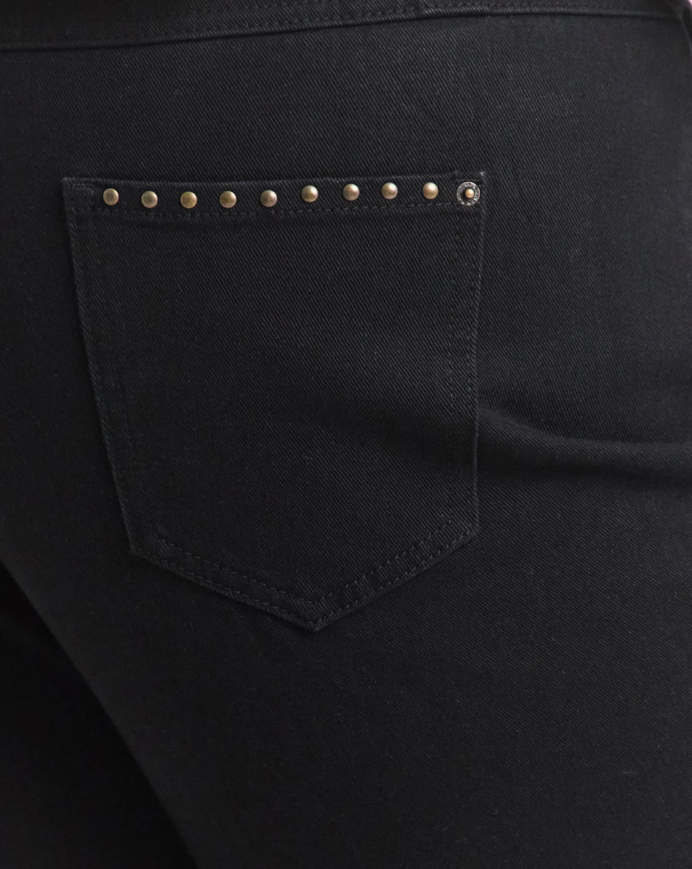 Simply Be Black Side Studded Barrel Leg Jeans 2 Simply Be Black Side Studded Barrel Leg Jeans