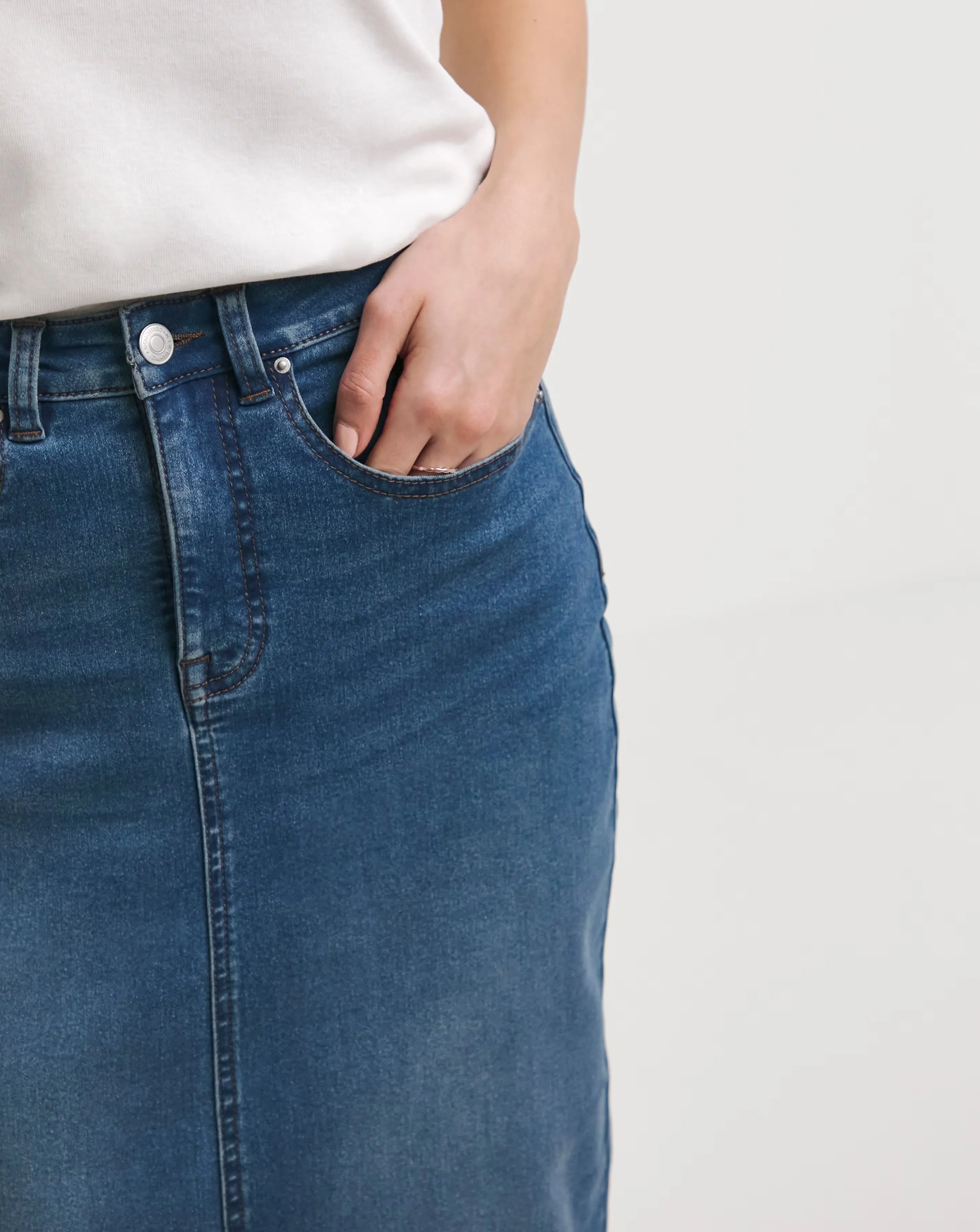 Blue High Waist Super Soft Denim Maxi Skirt 3 Blue High Waist Super Soft Denim Maxi Skirt