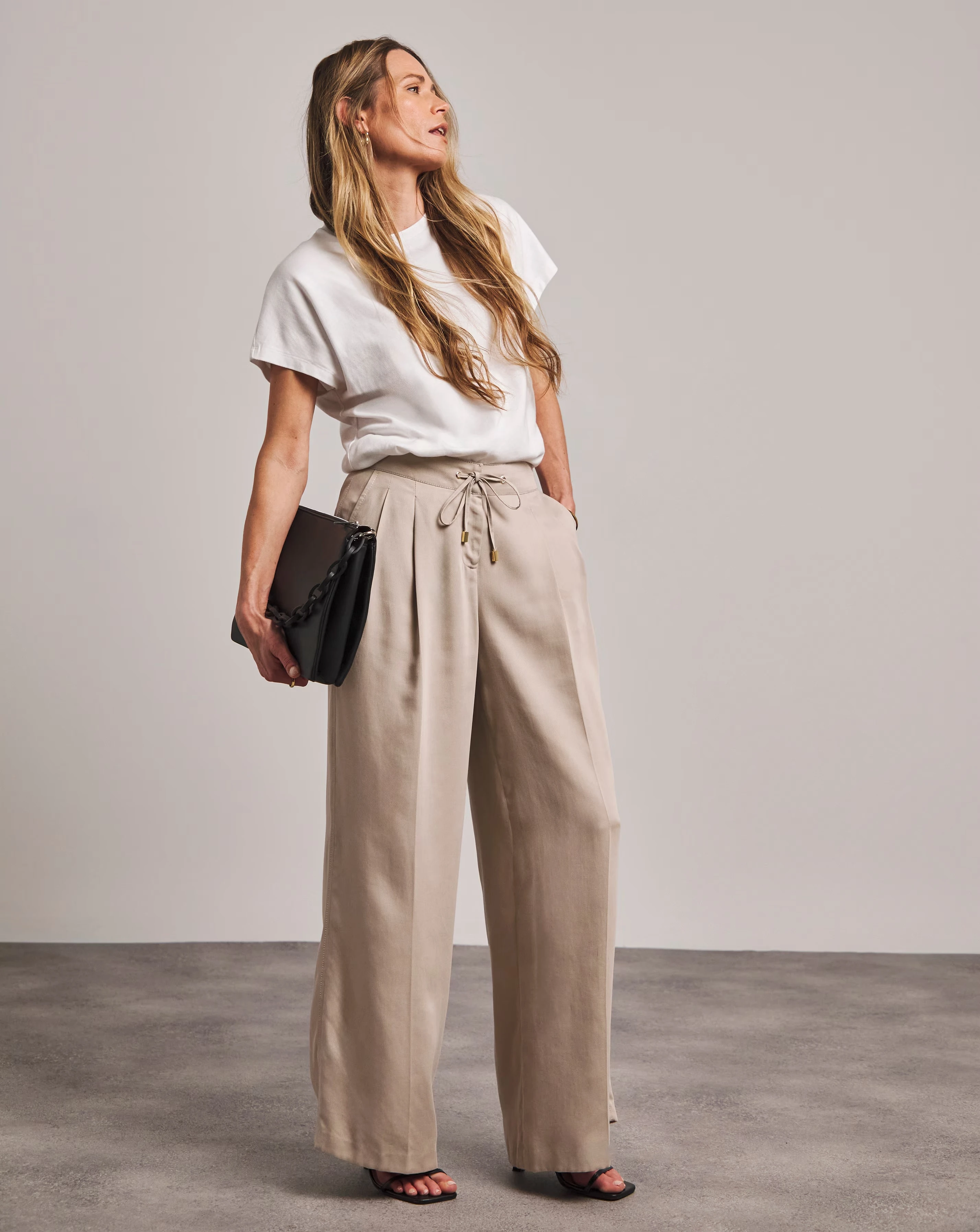 Anthology Cream Pleat Front Pure Lyocell Trouser 1 Anthology Cream Pleat Front Pure Lyocell Trouser
