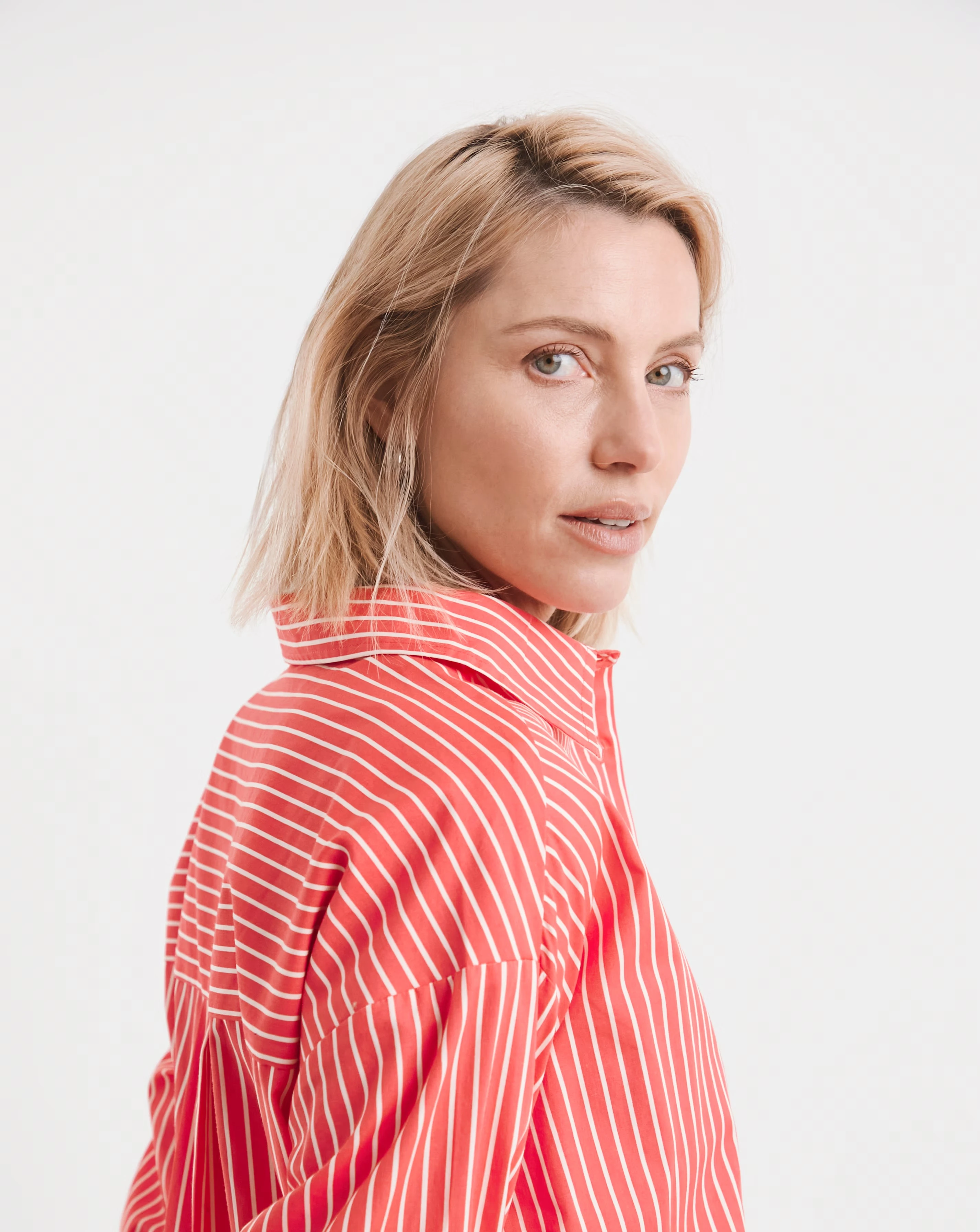 Cotton Poplin Oversized Long Sleeve Stripe Shirt 3 Cotton Poplin Oversized Long Sleeve Stripe Shirt