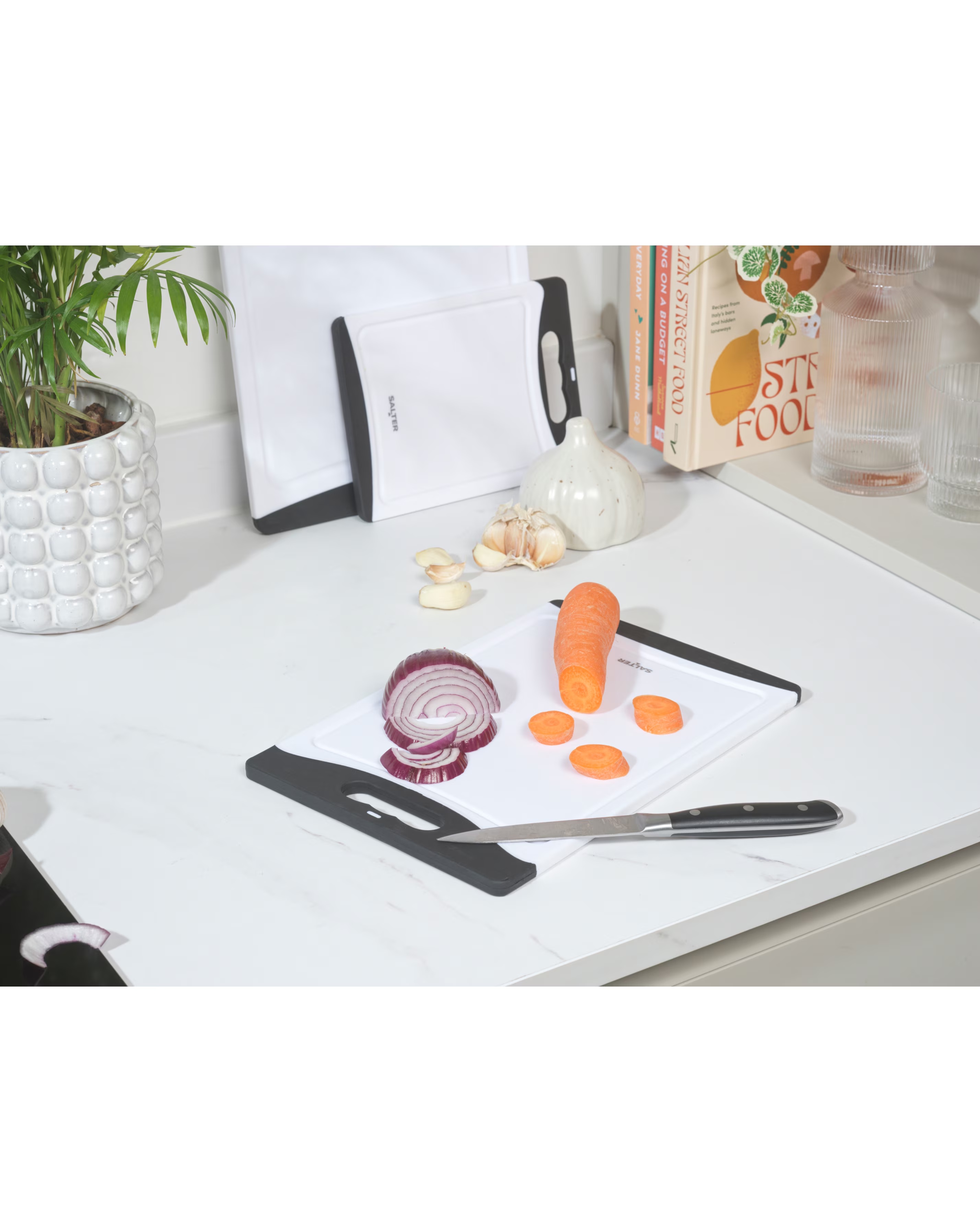 Salter 3 Piece Plastic Chopping Board Set 6 Salter 3 Piece Plastic Chopping Board Set