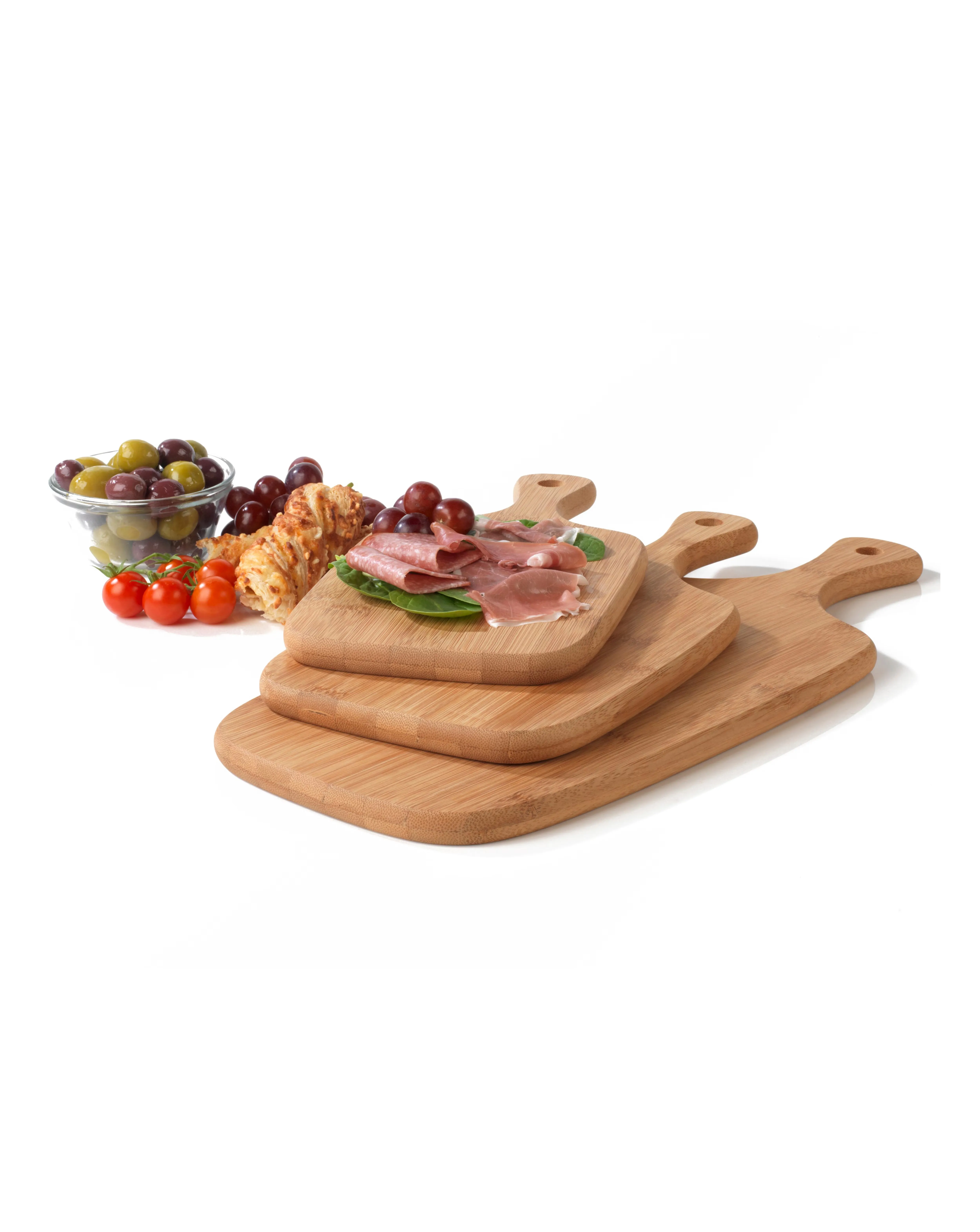 Salter Set of 3 Bamboo Paddle Chopping Boards 2 Salter Set of 3 Bamboo Paddle Chopping Boards