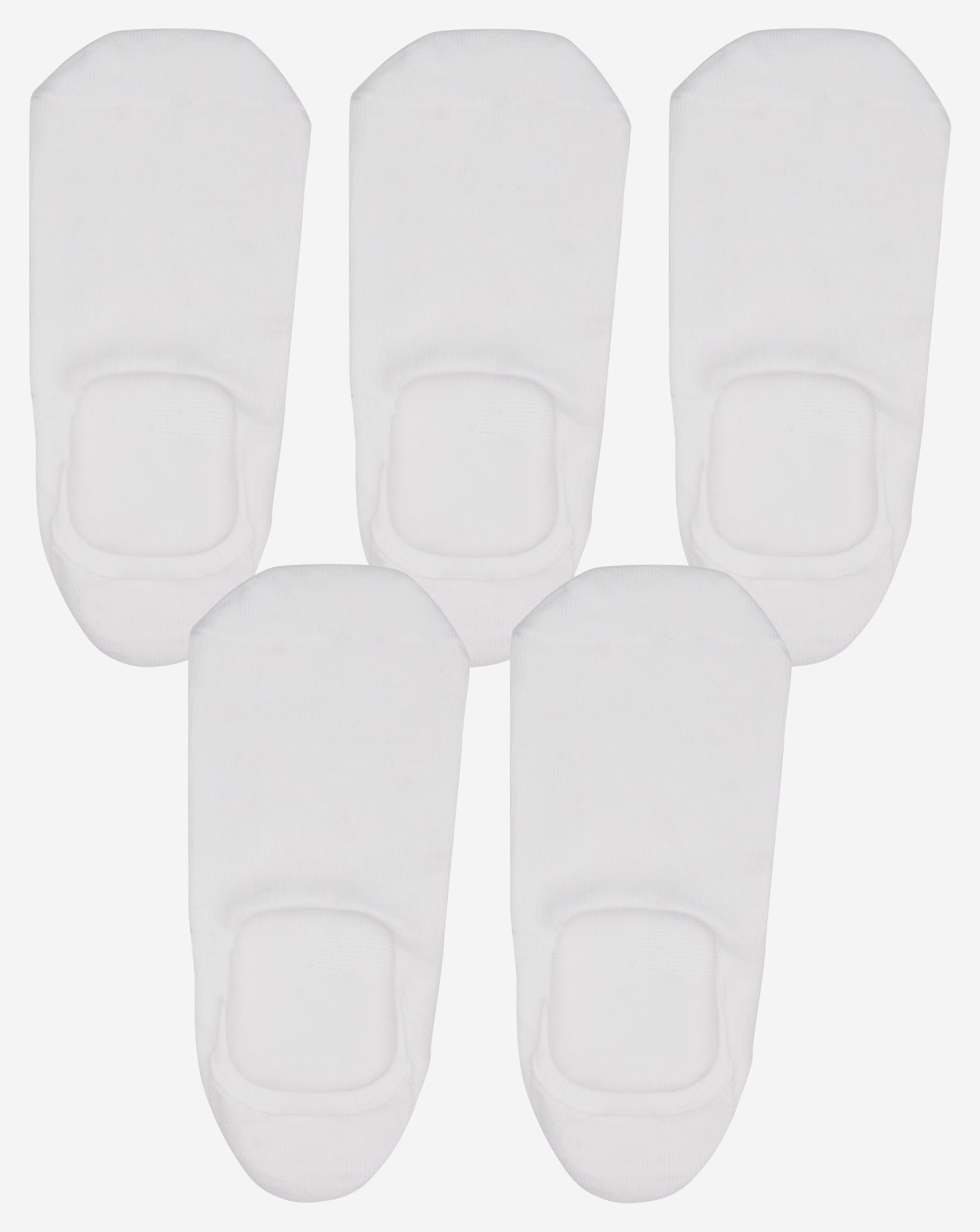 5 Pack White Invisible Socks