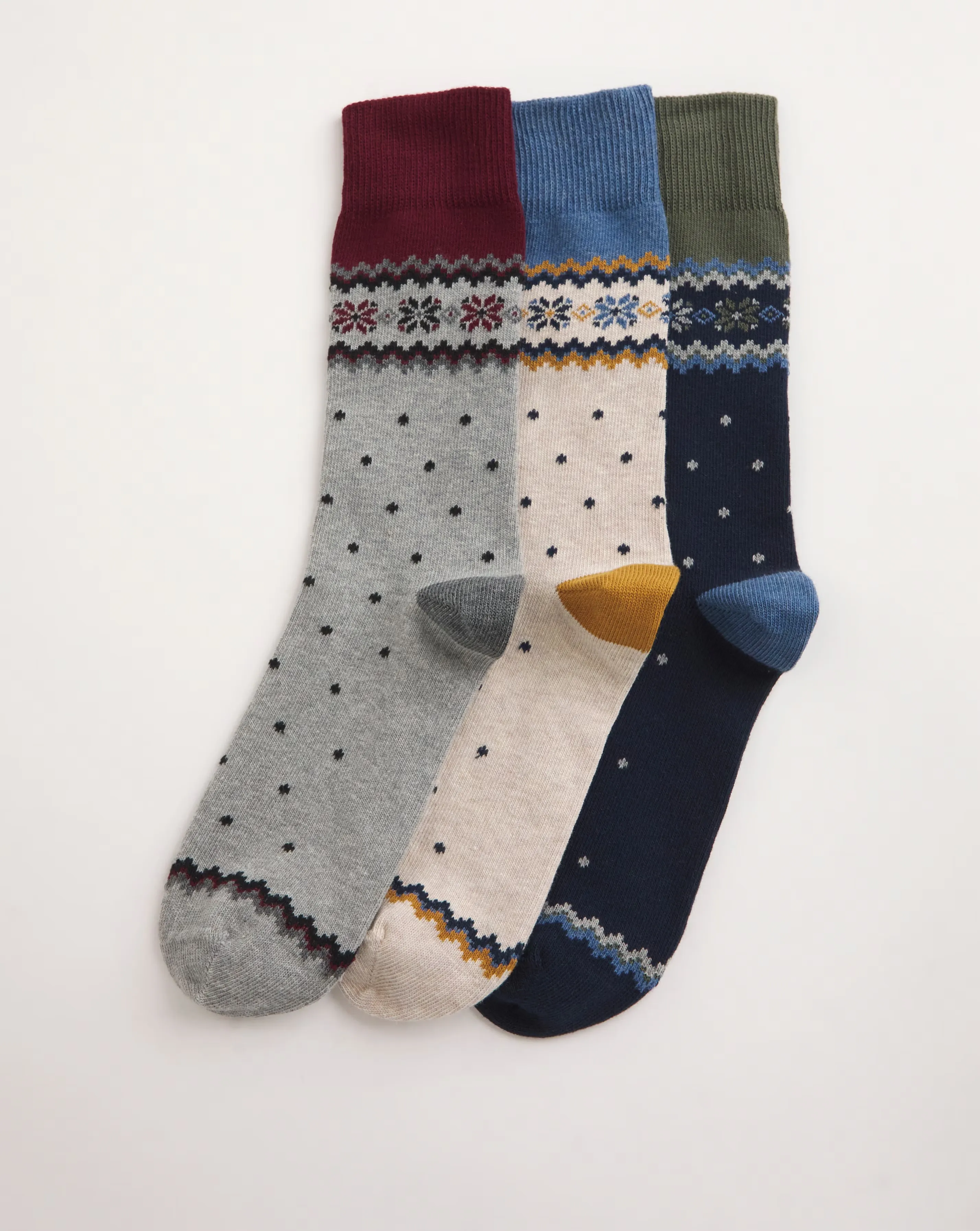 3 Pack Fairisle Socks 1 3 Pack Fairisle Socks