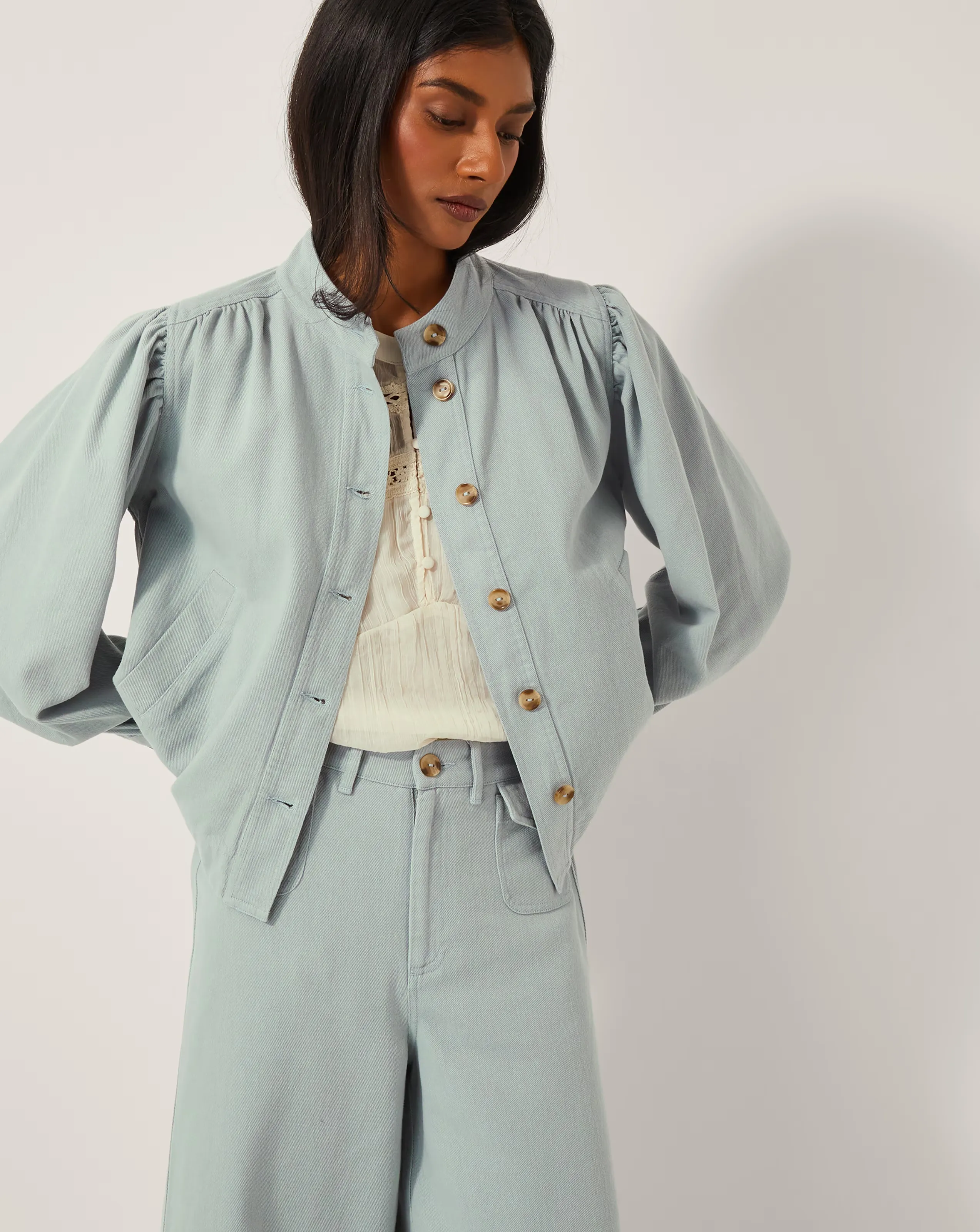 Monsoon Ciara Puff Sleeve Denim Jacket 1 Monsoon Ciara Puff Sleeve Denim Jacket