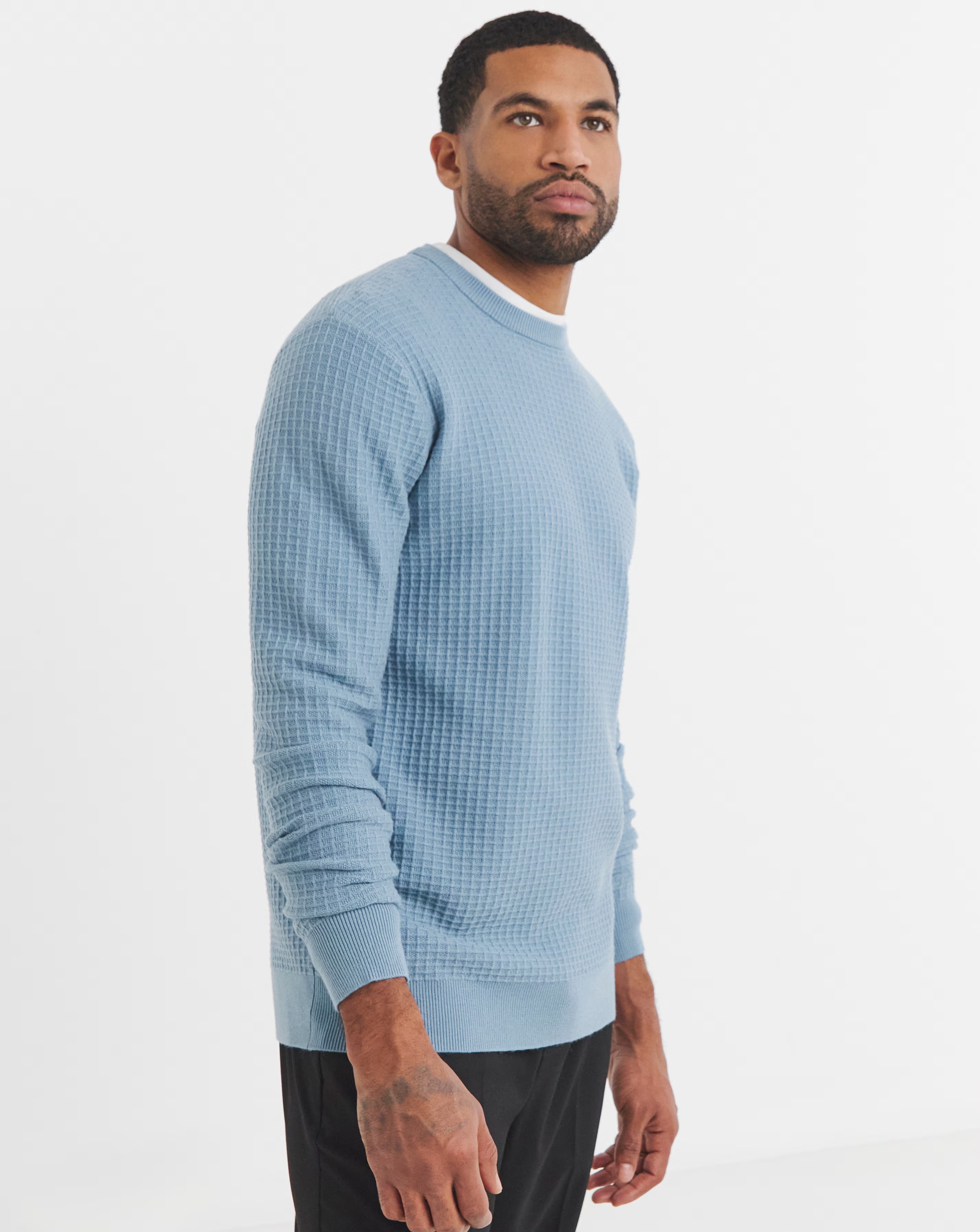 Blue Textured Soft Touch Jumper