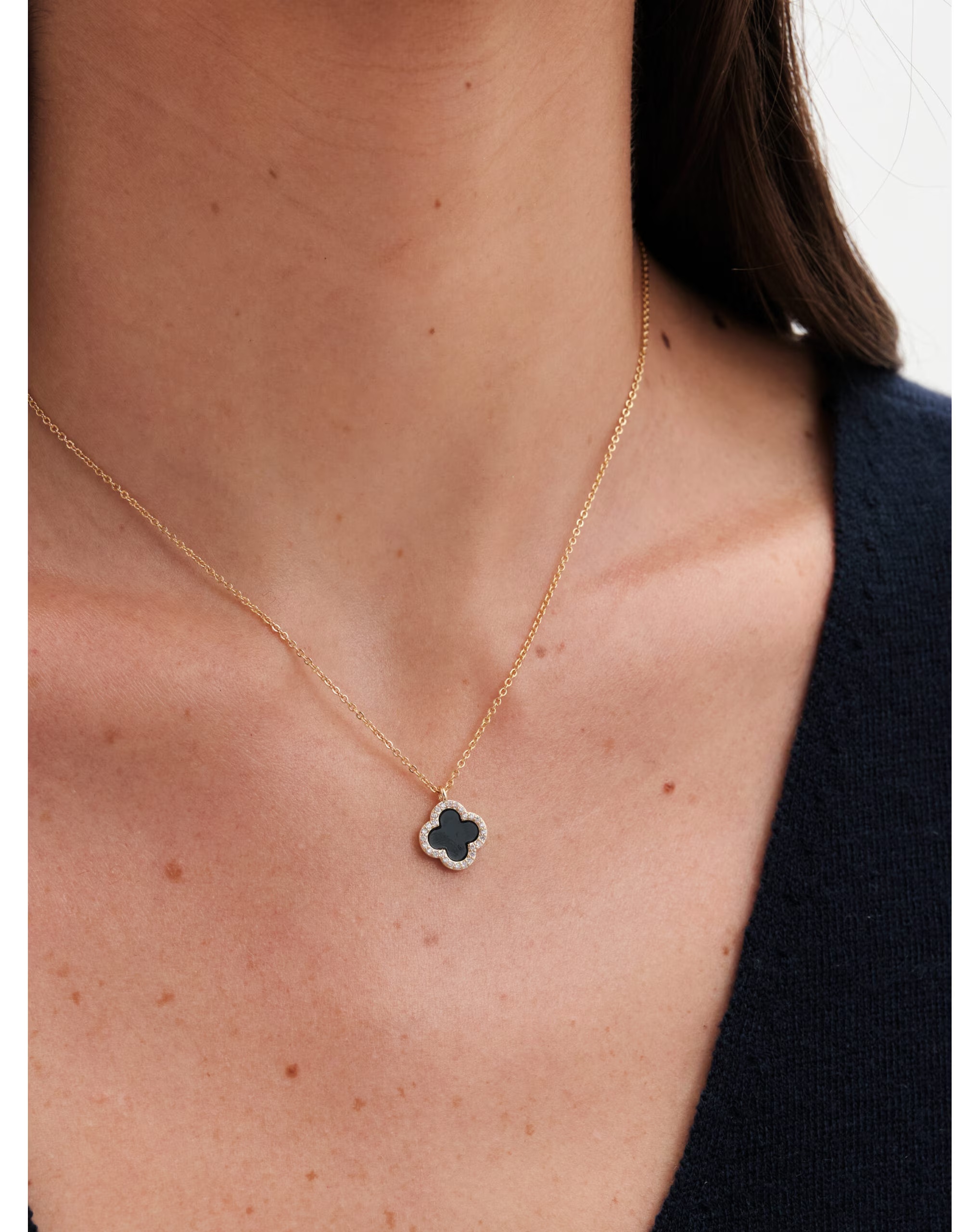Jon Richard Jet Clover Necklace 3 Jon Richard Jet Clover Necklace