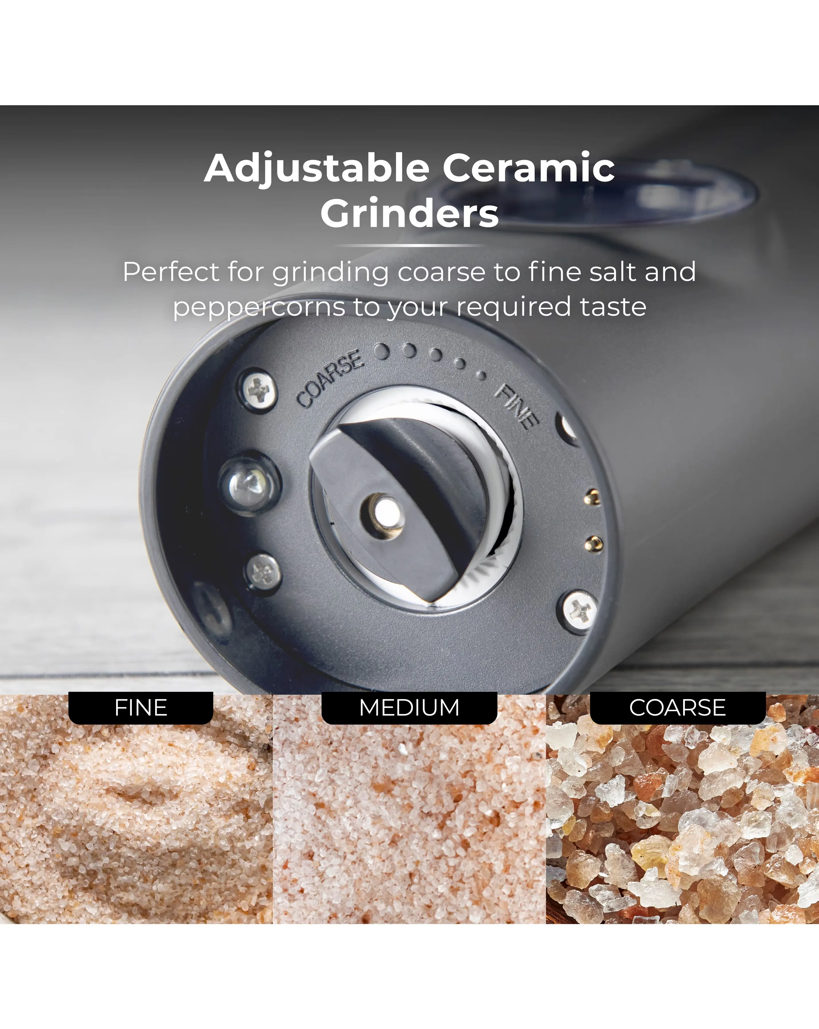 Tower Rechargeable Salt & Pepper Mill Grey 5 Tower Rechargeable Salt & Pepper Mill Grey
