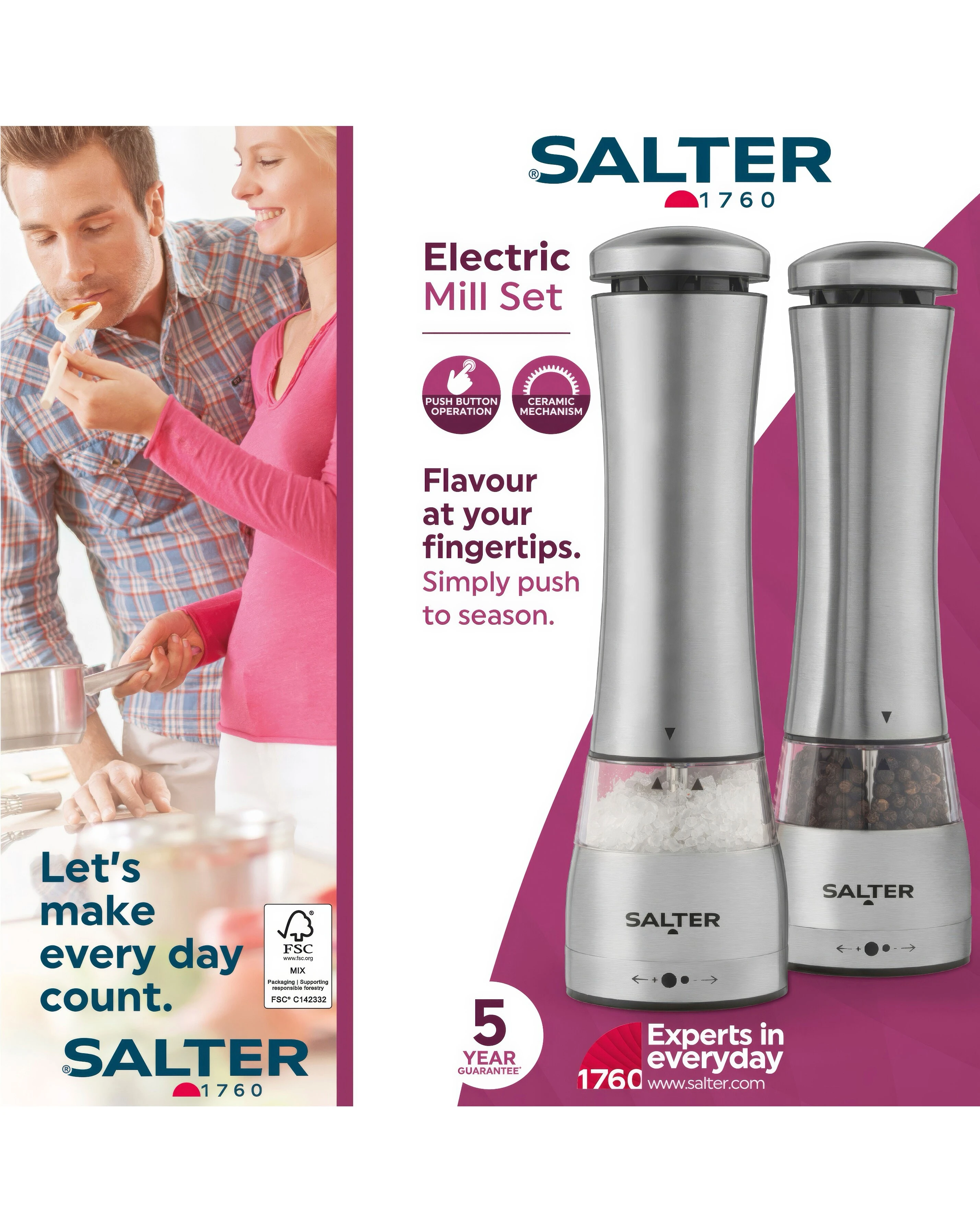 Salter Electric Mill Set 6 Salter Electric Mill Set