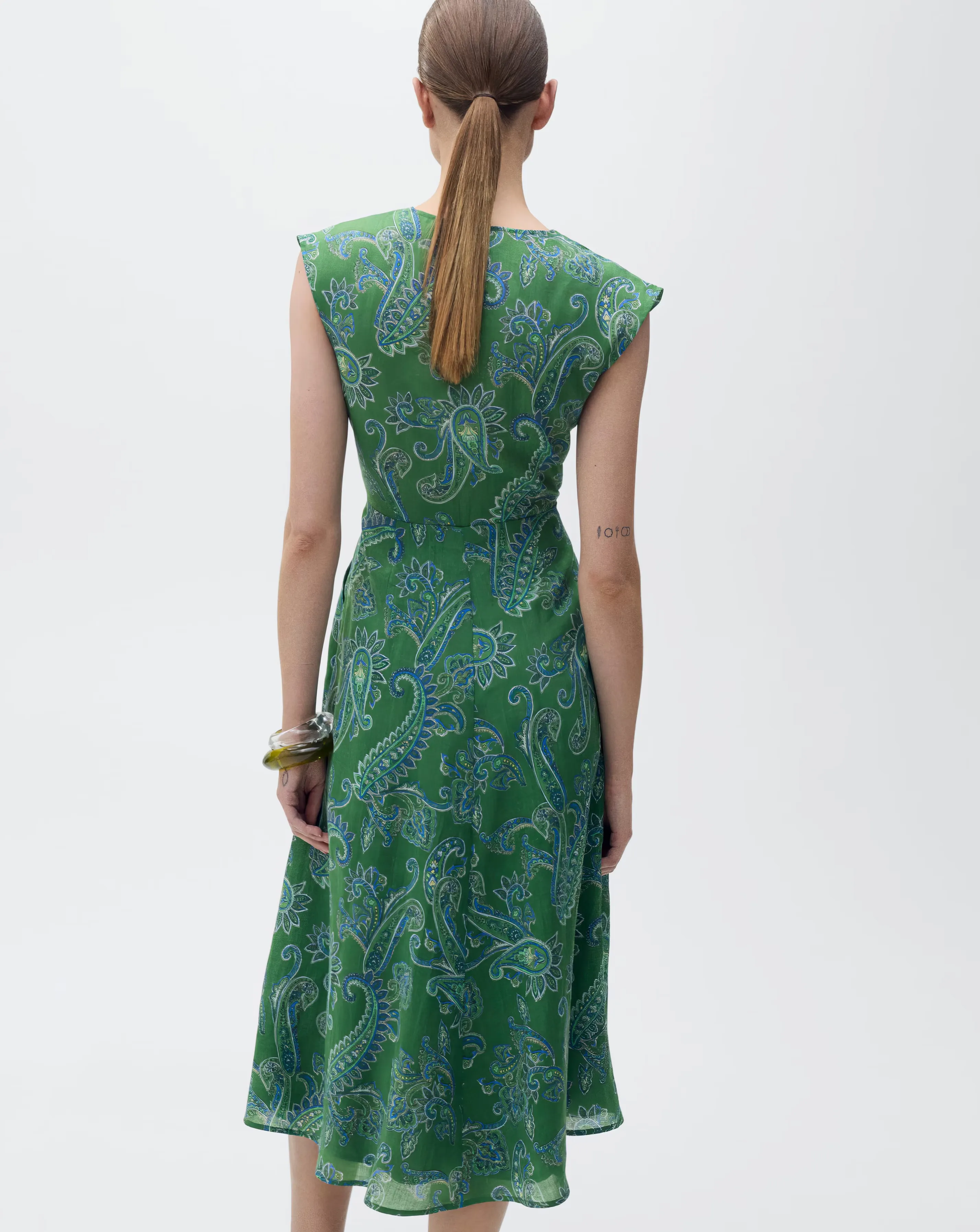 Mango Green Floral Midi Dress 3 Mango Green Floral Midi Dress