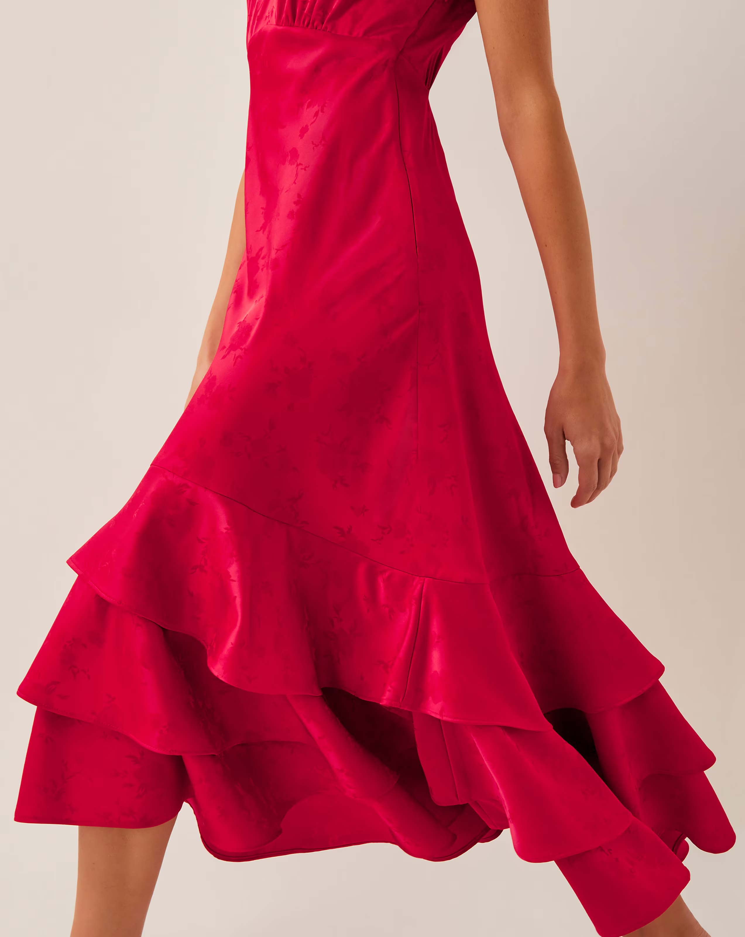 Monsoon Ester Satin Ruffle Midi Dress 2 Monsoon Ester Satin Ruffle Midi Dress