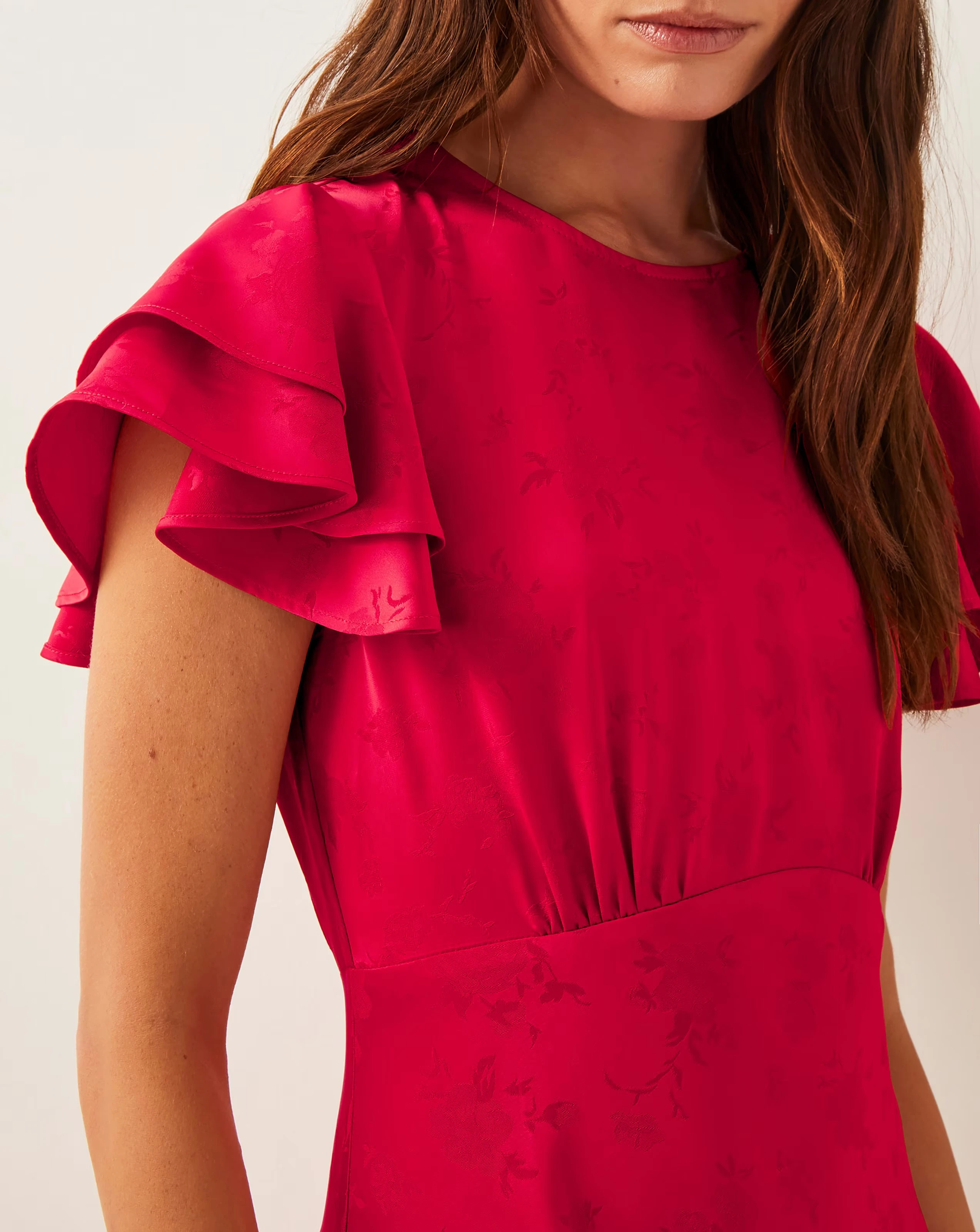 Monsoon Ester Satin Ruffle Midi Dress 4 Monsoon Ester Satin Ruffle Midi Dress