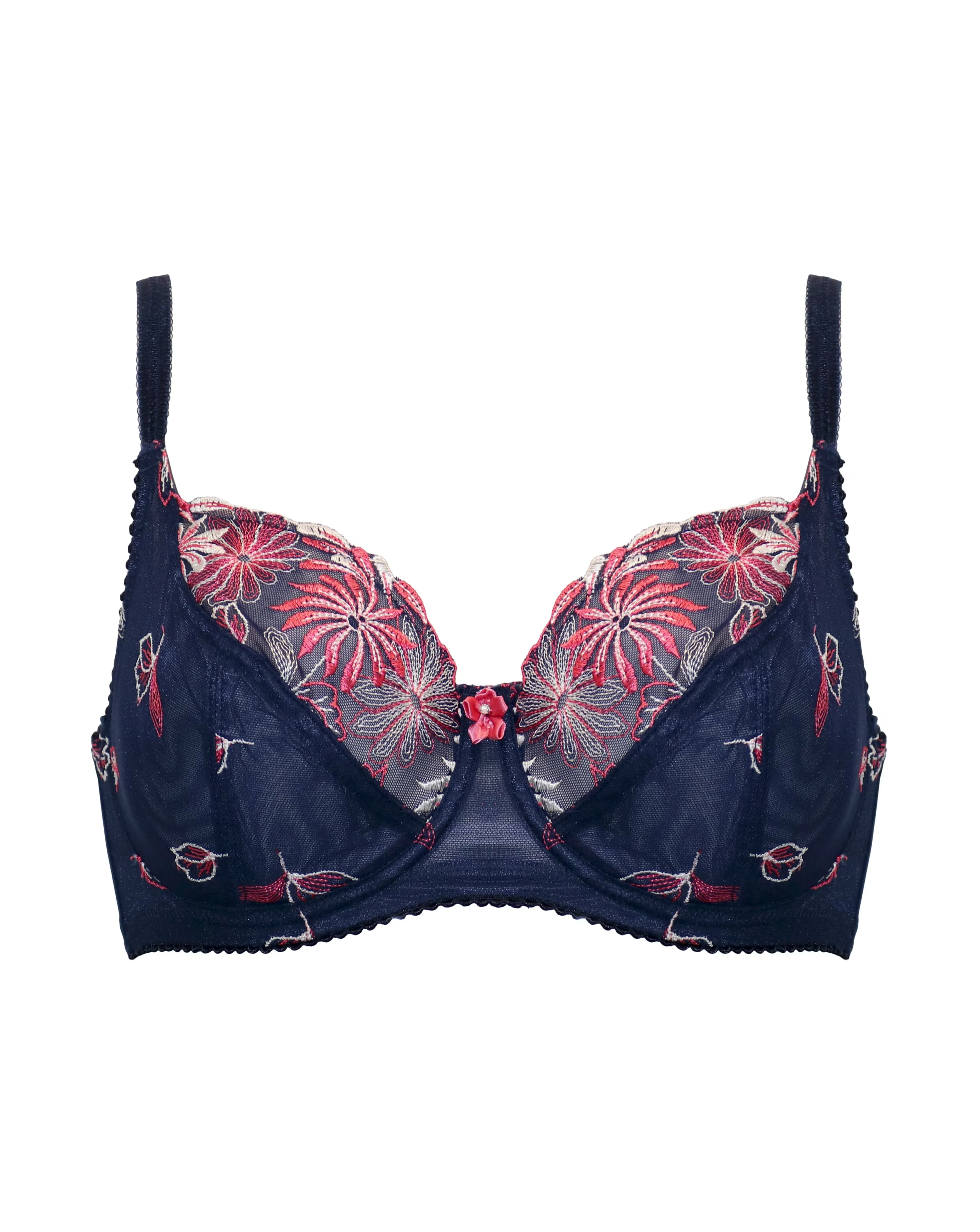 Pour Moi St Tropez Full Cup Wired Bra Navy/Pink 5 Pour Moi St Tropez Full Cup Wired Bra Navy/Pink