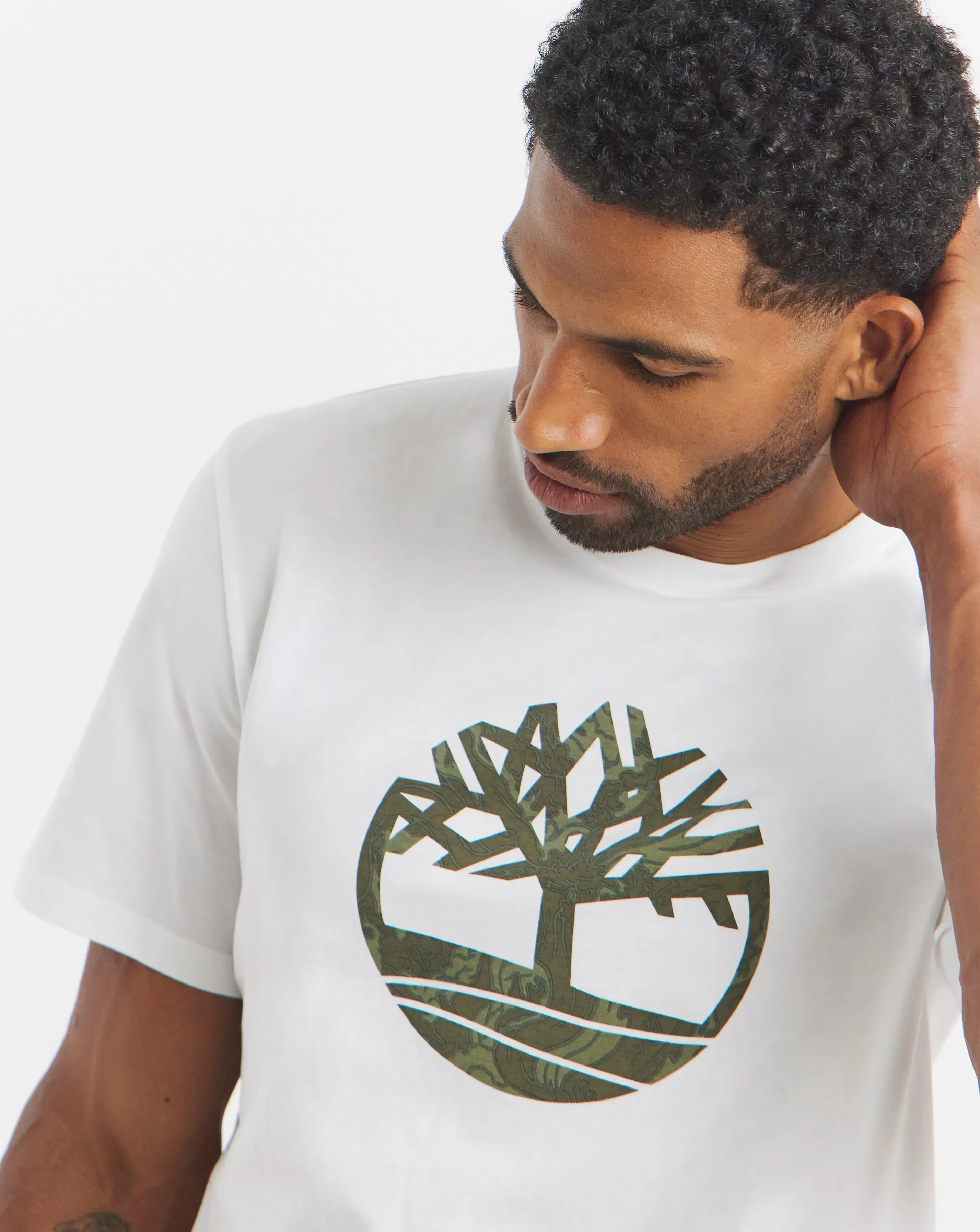 Timberland Kennebec River Camo Tree Logo T-Shirt - White